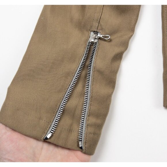 Wings + Horns Moto Jacket Men's Small Corduroy Brown Riders Asymmetrical Zip - Picture 9 of 14